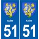 51 Fagnières blason autocollant plaque stickers ville