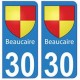 30 Beaucaire ville autocollant plaque