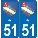 51 Fagnières blason autocollant plaque stickers ville