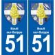 51 Fagnières blason autocollant plaque stickers ville