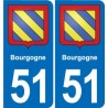 51 Fagnières blason autocollant plaque stickers ville