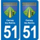 51 Fagnières blason autocollant plaque stickers ville