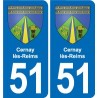51 Fagnières blason autocollant plaque stickers ville