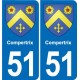 51 Fagnières blason autocollant plaque stickers ville