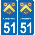 51 Fagnières blason autocollant plaque stickers ville