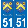 51 Fagnières blason autocollant plaque stickers ville