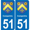 51 Fagnières blason autocollant plaque stickers ville