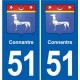 51 Fagnières blason autocollant plaque stickers ville