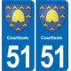 51 Fagnières blason autocollant plaque stickers ville