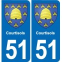 51 Fagnières blason autocollant plaque stickers ville