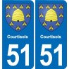 51 Fagnières blason autocollant plaque stickers ville