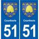 51 Fagnières blason autocollant plaque stickers ville
