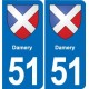 51 Fagnières blason autocollant plaque stickers ville