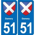 51 Fagnières blason autocollant plaque stickers ville