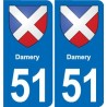 51 Fagnières blason autocollant plaque stickers ville