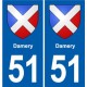 51 Fagnières blason autocollant plaque stickers ville