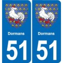 51 Fagnières blason autocollant plaque stickers ville