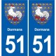 51 Fagnières blason autocollant plaque stickers ville