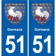 51 Fagnières blason autocollant plaque stickers ville