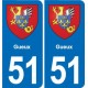 51 Fagnières blason autocollant plaque stickers ville