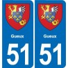51 Fagnières blason autocollant plaque stickers ville
