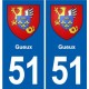 51 Fagnières blason autocollant plaque stickers ville