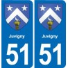 51 Fagnières blason autocollant plaque stickers ville
