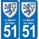 51 Fagnières blason autocollant plaque stickers ville