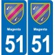 51 Fagnières blason autocollant plaque stickers ville