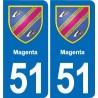 51 Fagnières blason autocollant plaque stickers ville