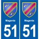 51 Fagnières blason autocollant plaque stickers ville