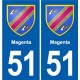 51 Fagnières blason autocollant plaque stickers ville