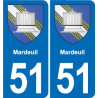 51 Fagnières blason autocollant plaque stickers ville