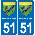 51 Fagnières blason autocollant plaque stickers ville