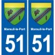 51 Fagnières blason autocollant plaque stickers ville