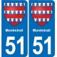 51 Fagnières blason autocollant plaque stickers ville