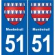51 Fagnières blason autocollant plaque stickers ville