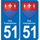 51 Fère-Champenoise blason autocollant plaque stickers ville