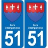 51 Fère-Champenoise blason autocollant plaque stickers ville