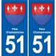 51 Fagnières blason autocollant plaque stickers ville