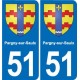 51 Fagnières blason autocollant plaque stickers ville