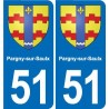 51 Fagnières blason autocollant plaque stickers ville