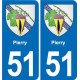 51 Fagnières blason autocollant plaque stickers ville