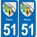 51 Fagnières blason autocollant plaque stickers ville