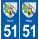 51 Fagnières blason autocollant plaque stickers ville