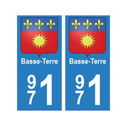 971 Basse-Terre autocollant plaque