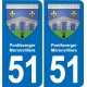 51 Fagnières blason autocollant plaque stickers ville