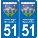51 Fagnières blason autocollant plaque stickers ville