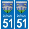 51 Fagnières blason autocollant plaque stickers ville