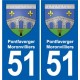 51 Fagnières blason autocollant plaque stickers ville